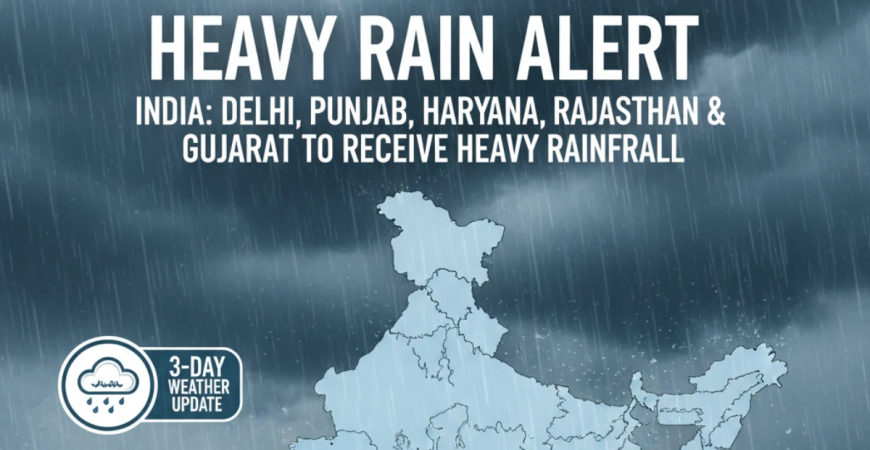 Heavy Rain Alert: दिल्ली, पंजाब, हरियाणा सहित राजस्थान-गुजरात में जोरदार बारिश! जानें 3 दिन का मौसम अपडेट